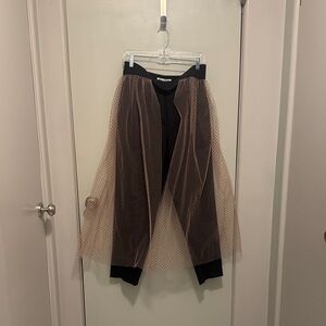 Zara Asymmetrical Skirt with Sheer Pink Layer